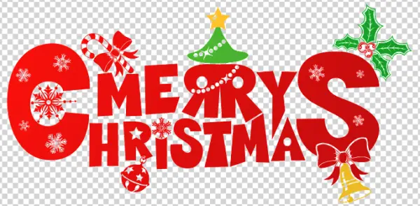 Festive Merry Christmas Text PNG Transparent