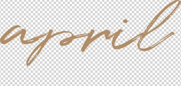 April Brush Script Text PNG Transparent