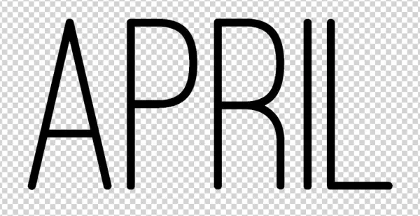 April Text Outline PNG Transparent Background