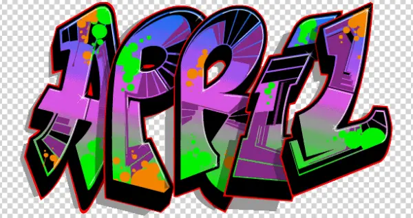 Graffiti APRIL Word PNG Transparent Background