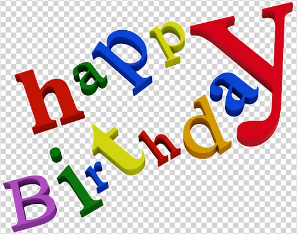 Colorful 3D Happy Birthday Text PNG Transparent Background
