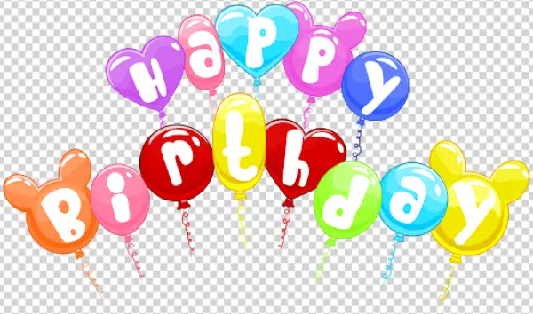 Colorful Happy Birthday Balloons PNG