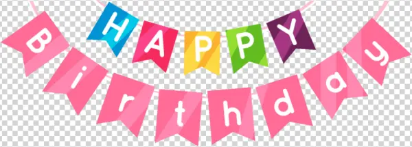 Happy Birthday Banner PNG Transparent Background