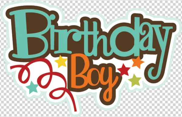 Birthday Boy Text Graphic PNG Transparent