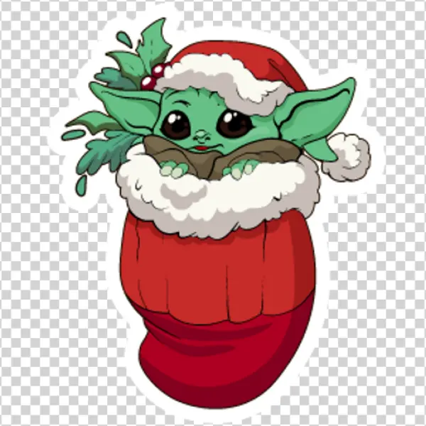 Baby Yoda Christmas Stocking Transparent PNG