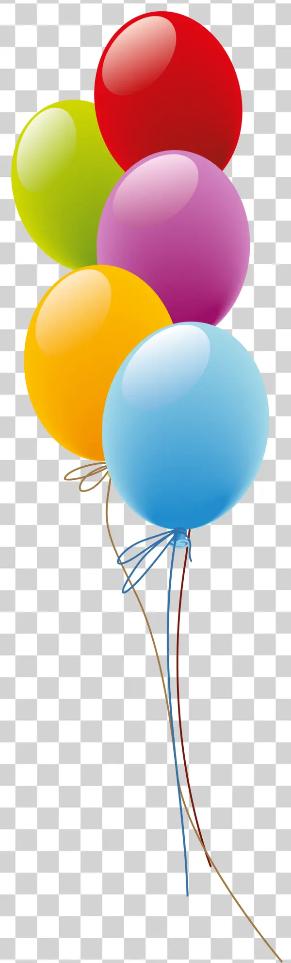 Colorful Glossy Party Balloons PNG
