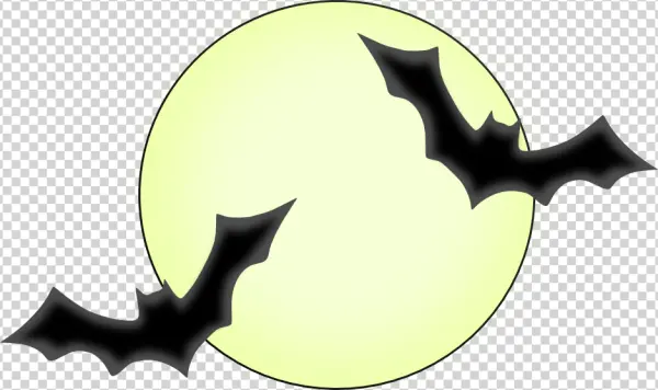 Halloween Bats and Moon PNG Transparent Background