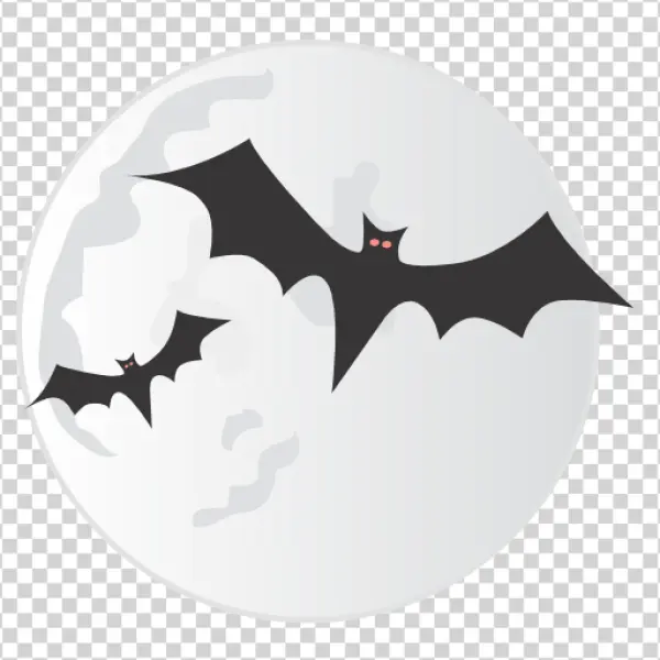 Halloween Bats and Moon PNG