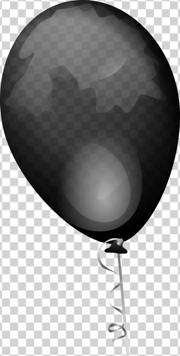 Gray Deflated Balloon and Confetti Stick PNG