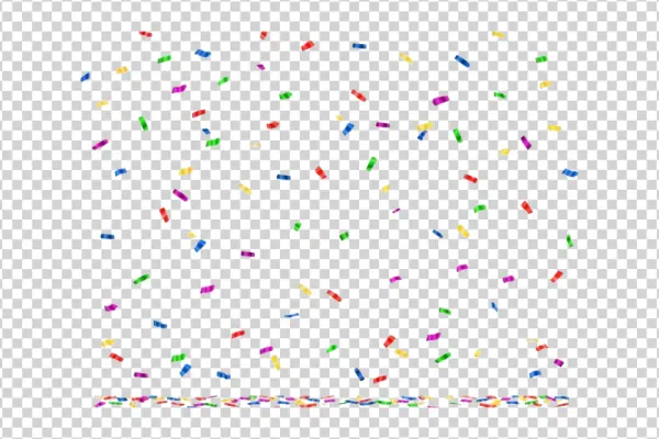 Colorful Confetti Falling PNG Transparent Background