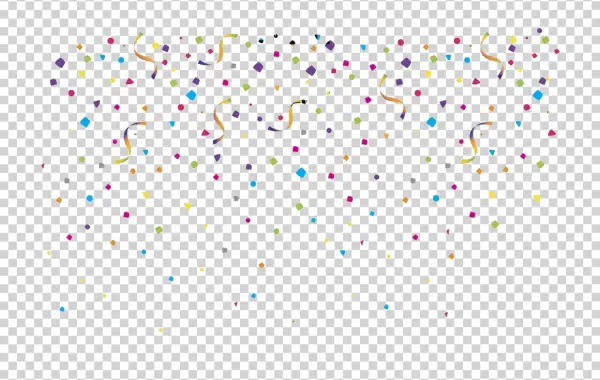 Falling Party Confetti and Streamers PNG