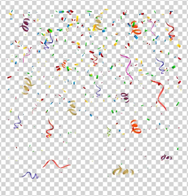 Colorful Falling Confetti PNG Transparent Background