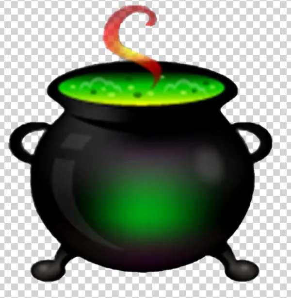 Witch's Cauldron with Bubbling Potion PNG