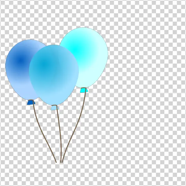 Three Blue Balloons PNG Transparent
