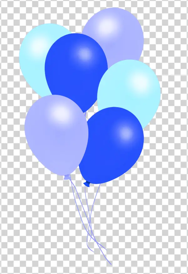 Blue and Purple Balloons Bunch PNG