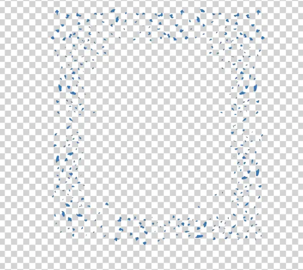 Blue Confetti Border Frame PNG