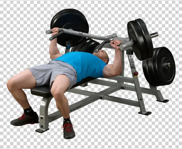 Man Using Chest Press Machine PNG Transparent