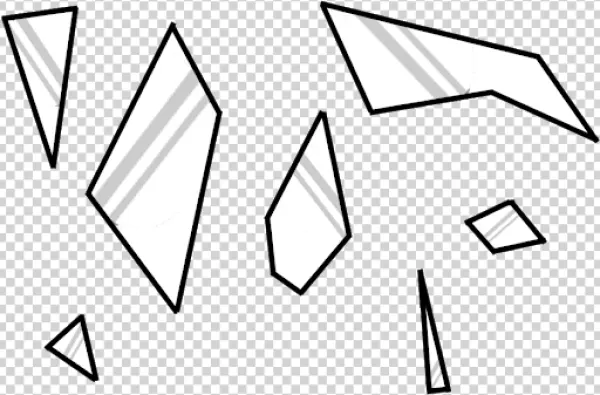 Broken Glass Shards PNG Transparent Background