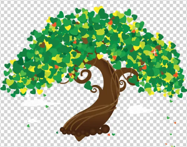 Whimsical Heart Leaf Tree PNG Transparent Background