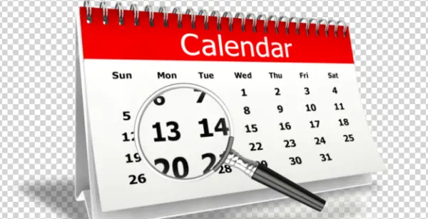 Calendar with Magnifying Glass PNG Transparent Background