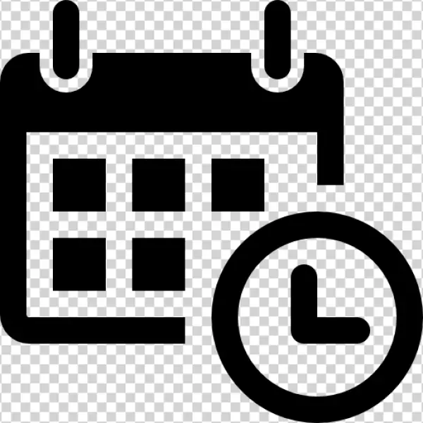 Calendar with Clock Icon PNG Transparent Background