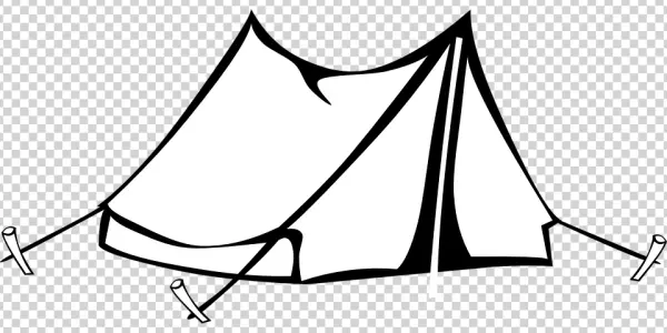 Camping Tent Silhouette PNG Transparent