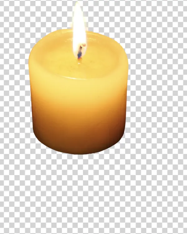 Lit Pillar Candle PNG Transparent Background