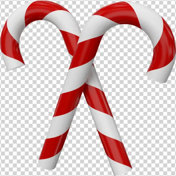 Two Candy Canes PNG Transparent Background