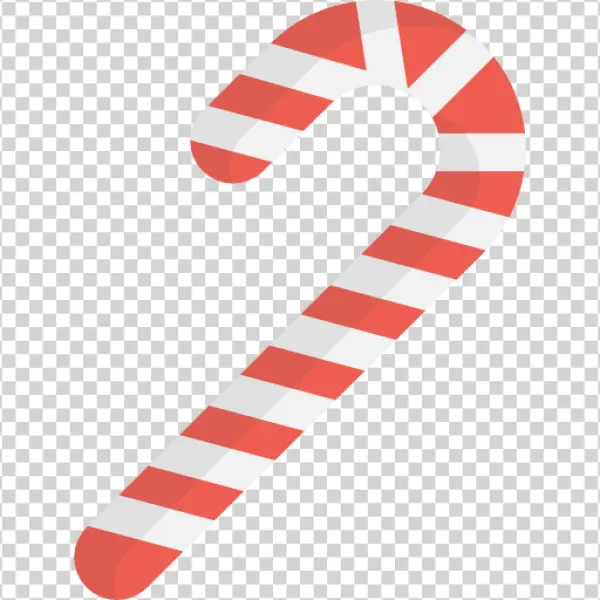 Red and White Candy Cane PNG Transparent Background
