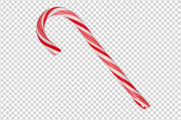 Red and White Striped Candy Cane PNG