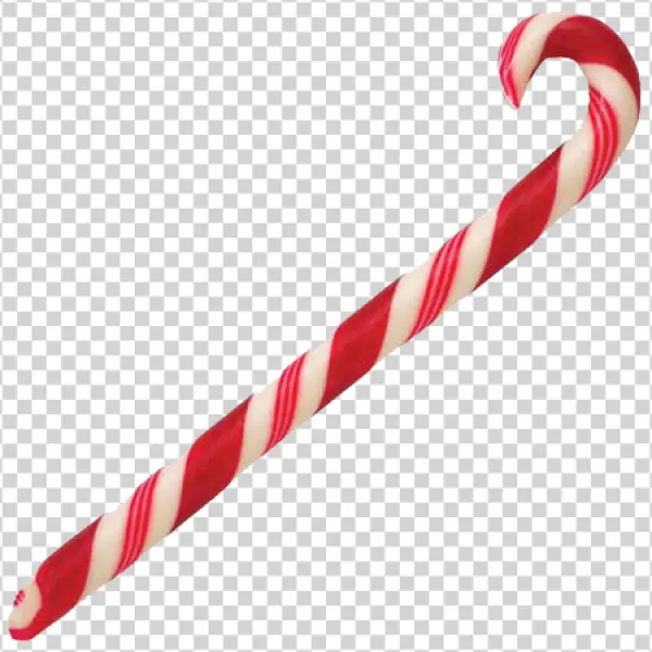 Red and White Candy Cane PNG Transparent Background