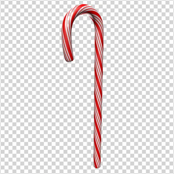 Red and White Striped Candy Cane PNG