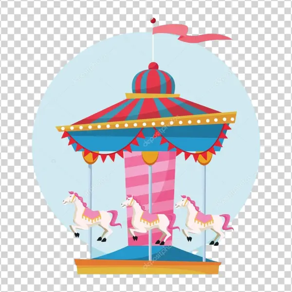 Colorful Carousel Ride PNG
