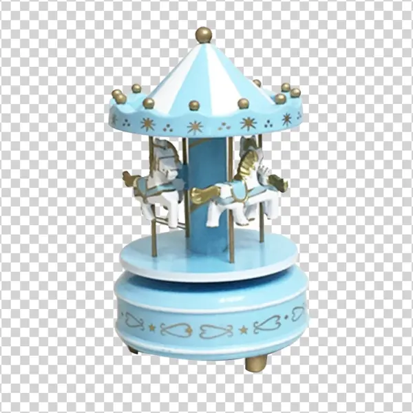 Blue Carousel Music Box PNG Transparent Background