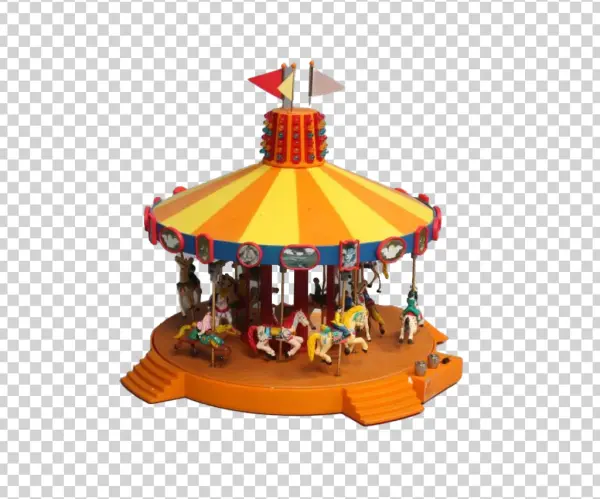 Colorful Carousel Ride PNG Transparent Background