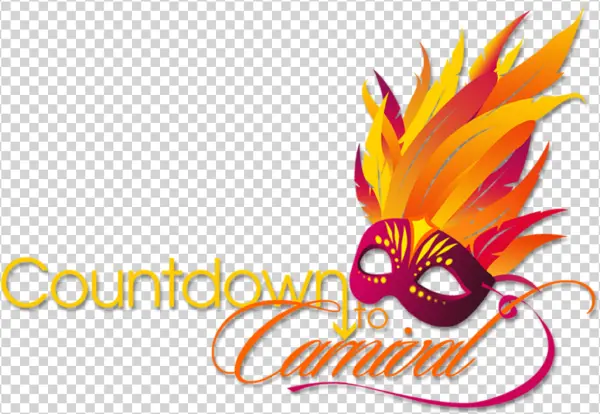 Countdown to Carnival Logo with Festive Mask PNG Transparent