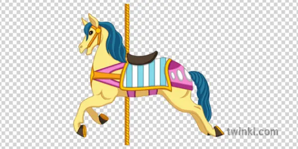 Cartoon Carousel Horse PNG Transparent