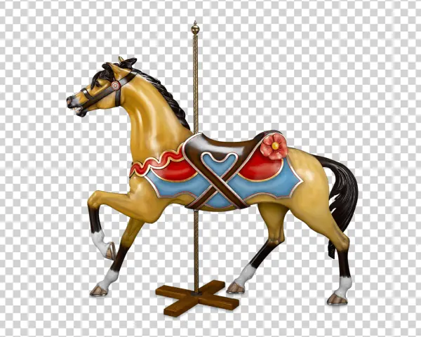 Vintage Carousel Horse PNG Transparent Background