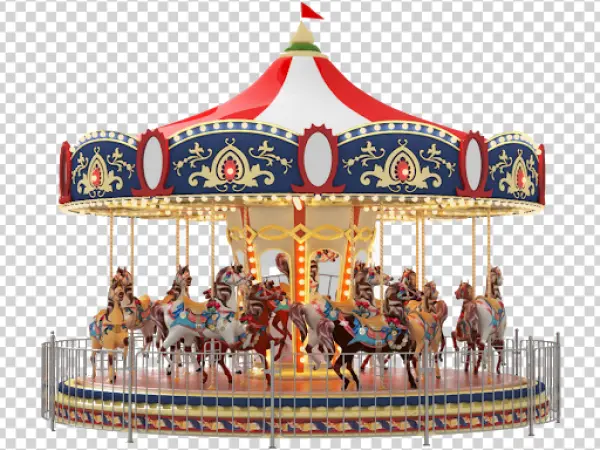 Classic Carousel Ride PNG Transparent Background
