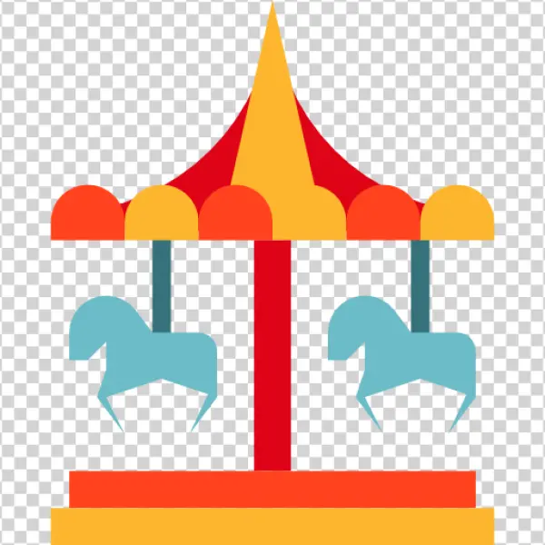 Colorful Carousel Ride PNG Transparent Background