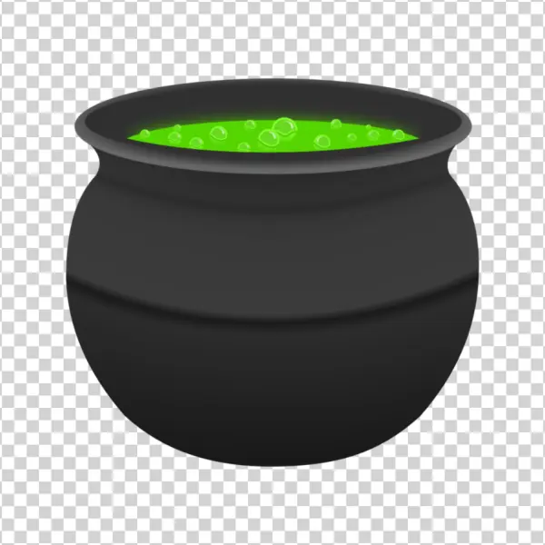 Green Bubbling Potion Cauldron PNG Transparent