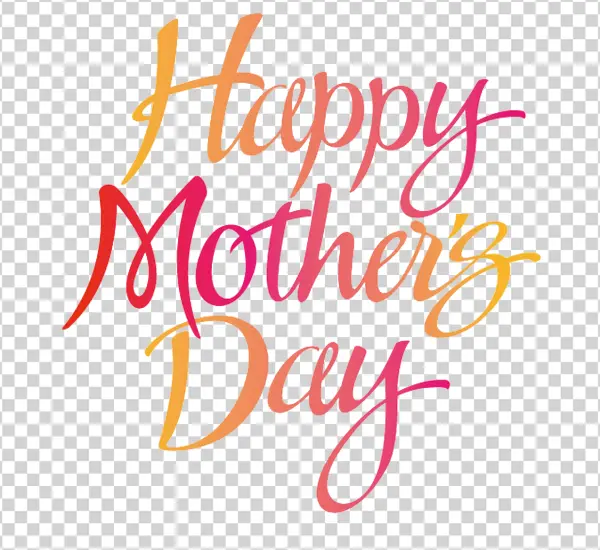 Happy Mother's Day Gradient Calligraphy PNG