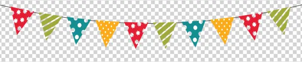 Colorful Party Bunting Garland PNG