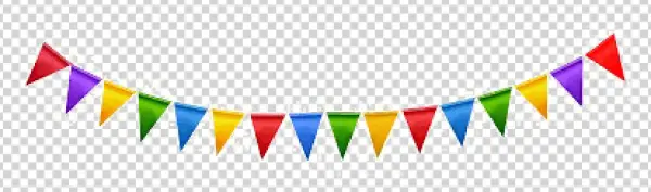 Colorful Party Pennants Garland PNG