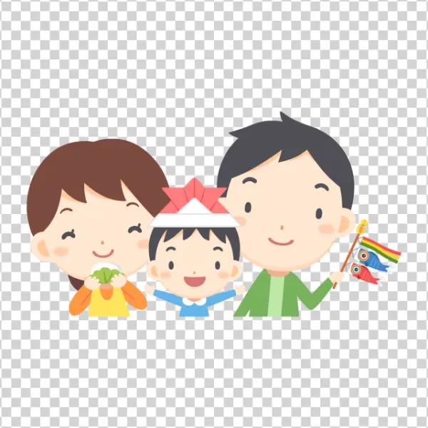 Japanese Family Children's Day Celebration PNG