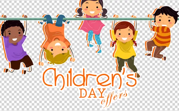 Children's Day Offers with Playing Kids PNG