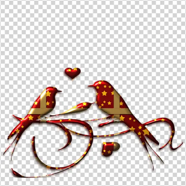 Festive Starry Love Birds PNG Transparent