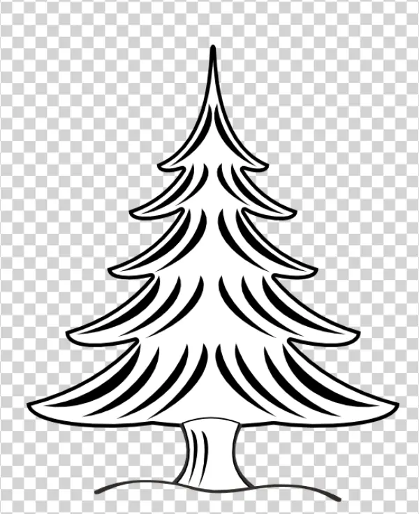 White Stylized Christmas Tree PNG Transparent Background