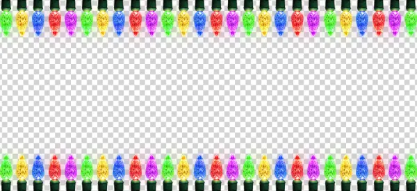 Colorful Christmas Lights Border PNG Transparent Background