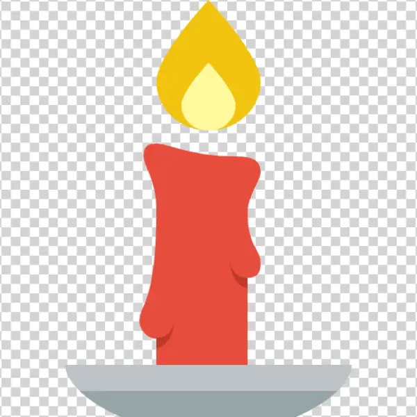 Red Lit Candle PNG Transparent Background